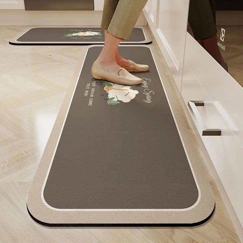 1pc Diatom Mud Floor Mat, Super Absorbent Kitchen Mat, Quick-Drying Kitchen rugs - Slobuy
