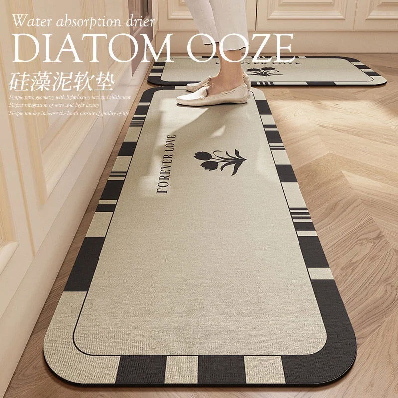 1pc Diatom Mud Floor Mat, Super Absorbent Kitchen Mat, Quick-Drying Kitchen rugs - Slobuy