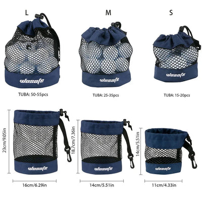 1pc Golf Ball Bag, Mesh Nylon Storage Ball Bag,Drawstring Holder, with Hanging Plastic Clip,Convenient To Hang On Golf Bag - Slobuy