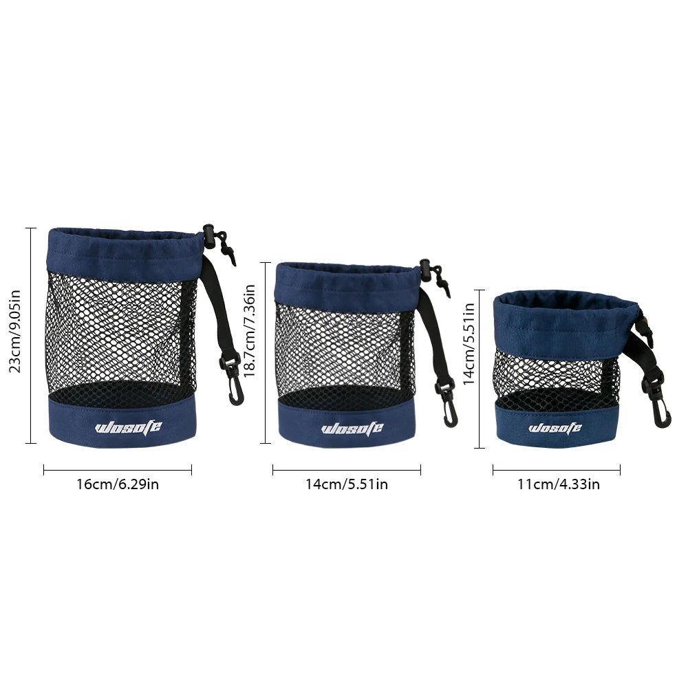 1pc Golf Ball Bag, Mesh Nylon Storage Ball Bag,Drawstring Holder, with Hanging Plastic Clip,Convenient To Hang On Golf Bag - Slobuy