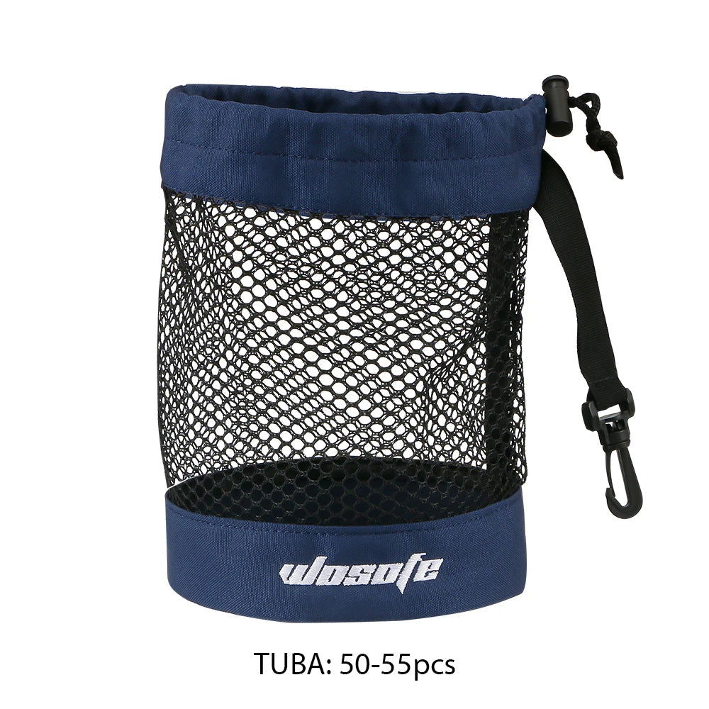 1pc Golf Ball Bag, Mesh Nylon Storage Ball Bag,Drawstring Holder, with Hanging Plastic Clip,Convenient To Hang On Golf Bag - Slobuy