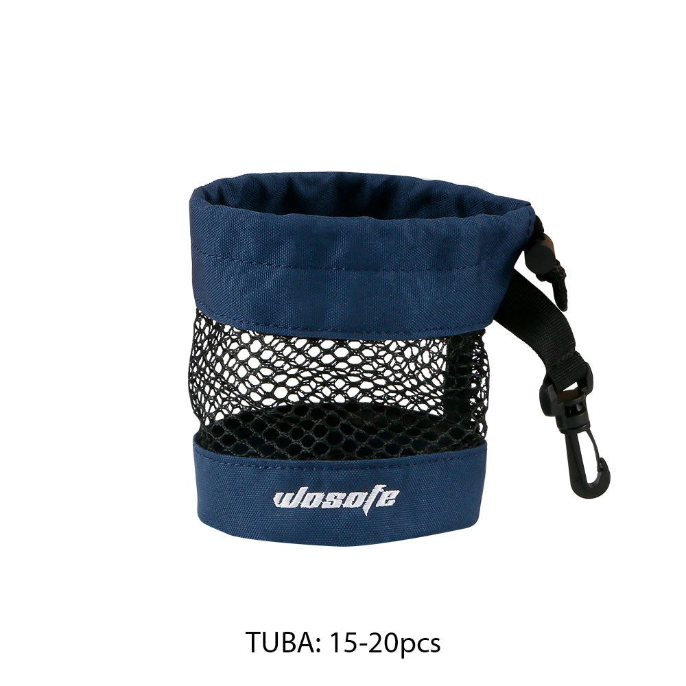 1pc Golf Ball Bag, Mesh Nylon Storage Ball Bag,Drawstring Holder, with Hanging Plastic Clip,Convenient To Hang On Golf Bag - Slobuy