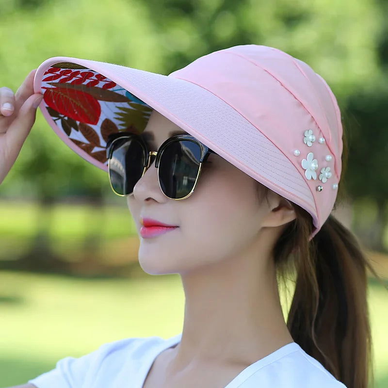 1pc Golf Cap Simplicity Women's UPF 50+ UV Protection Wide Brim Beach Sun Visor Hat For Wife Girls Gift Uulticolor New Cheap - Slobuy