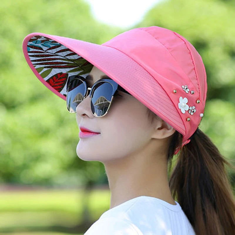 1pc Golf Cap Simplicity Women's UPF 50+ UV Protection Wide Brim Beach Sun Visor Hat For Wife Girls Gift Uulticolor New Cheap - Slobuy