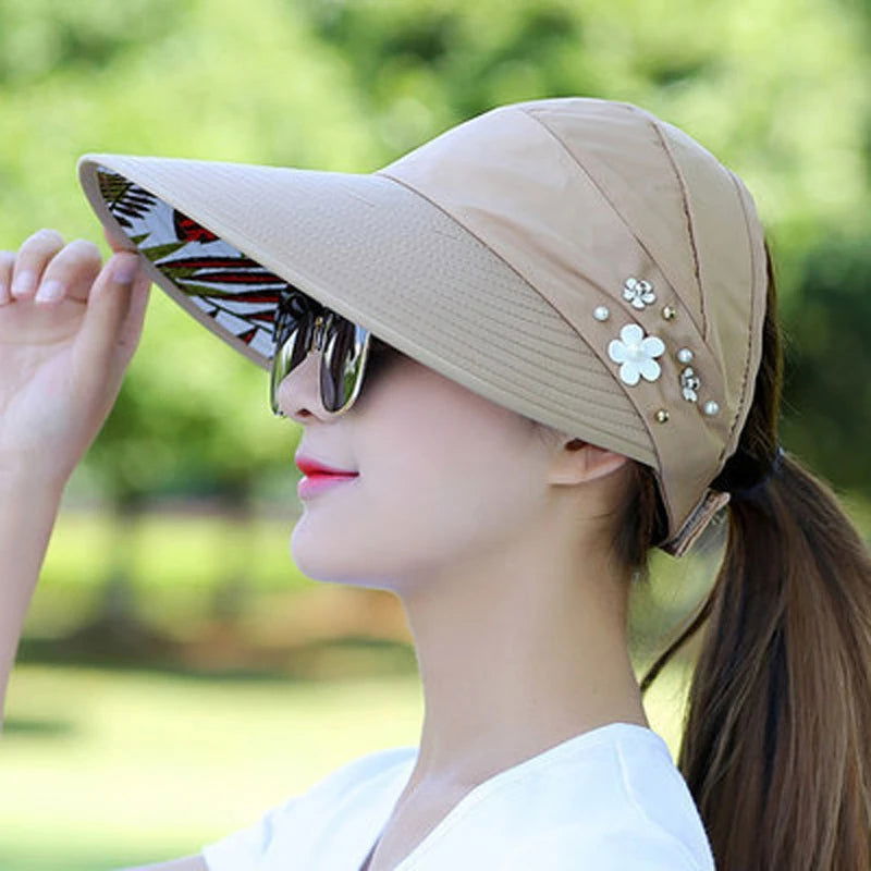 1pc Golf Cap Simplicity Women's UPF 50+ UV Protection Wide Brim Beach Sun Visor Hat For Wife Girls Gift Uulticolor New Cheap - Slobuy