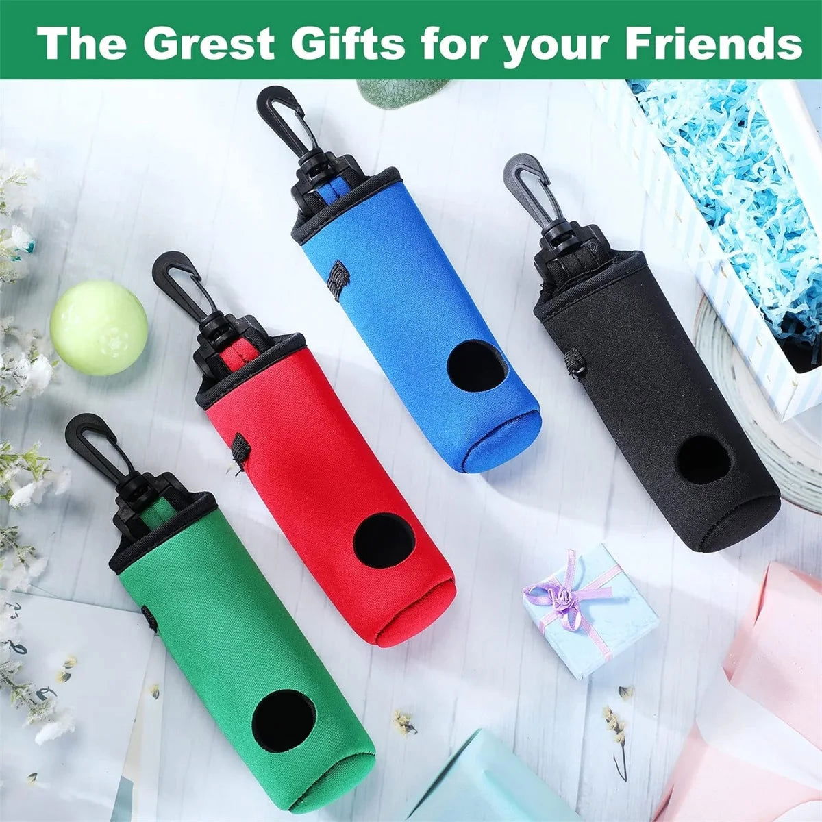 1pc Golf Tee Holder, Golf Ball Carry Bag Pouch Golf Ball Holder Keychain Belt Clip, Golf Gifts Accessories - Slobuy