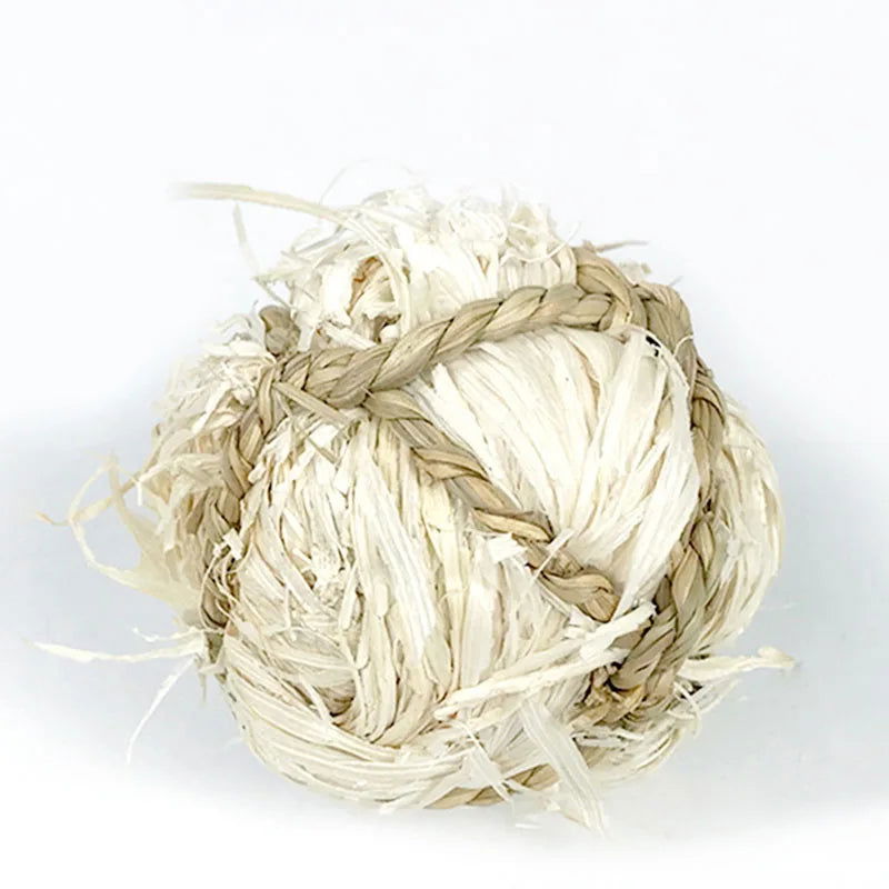 1pc Hamster Fun Pet Toy Ball Natural Guinea Pig Durable Woven Grass Rabbit Rolling For Small Animal Cage Accessories Chew Play - Slobuy