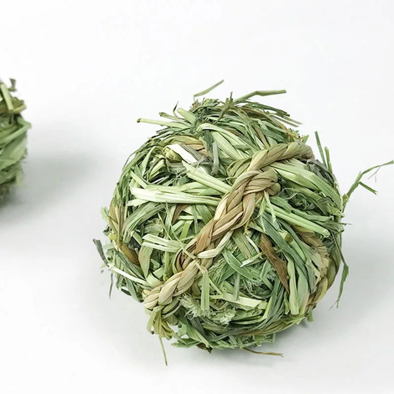 1pc Hamster Fun Pet Toy Ball Natural Guinea Pig Durable Woven Grass Rabbit Rolling For Small Animal Cage Accessories Chew Play - Slobuy