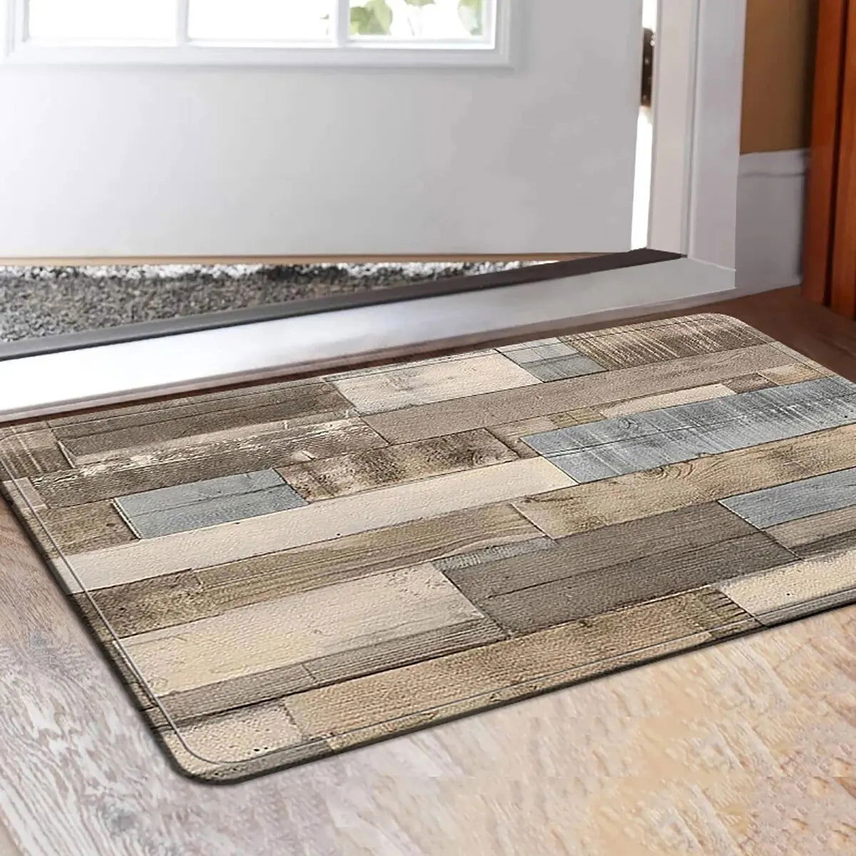 1pc Home Bedroom Woold Board Pattern Kitchen Non-slip Floor Mat Absorbent Anti-fouling Home Bathroom Floor Rug - Slobuy