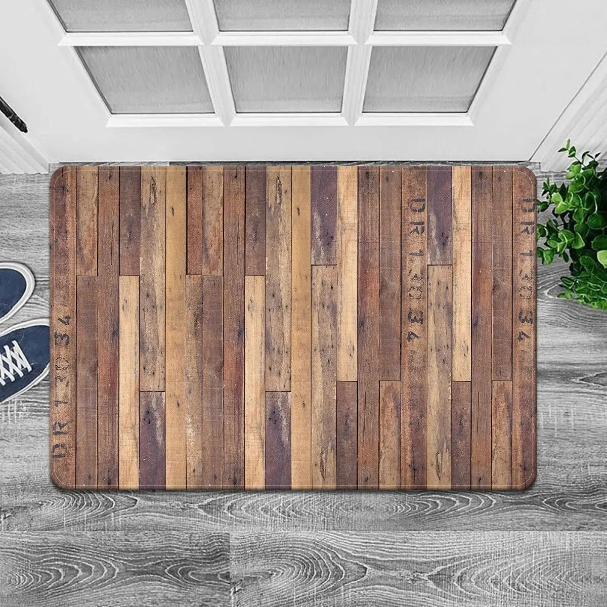 1pc Home Bedroom Woold Board Pattern Kitchen Non-slip Floor Mat Absorbent Anti-fouling Home Bathroom Floor Rug - Slobuy