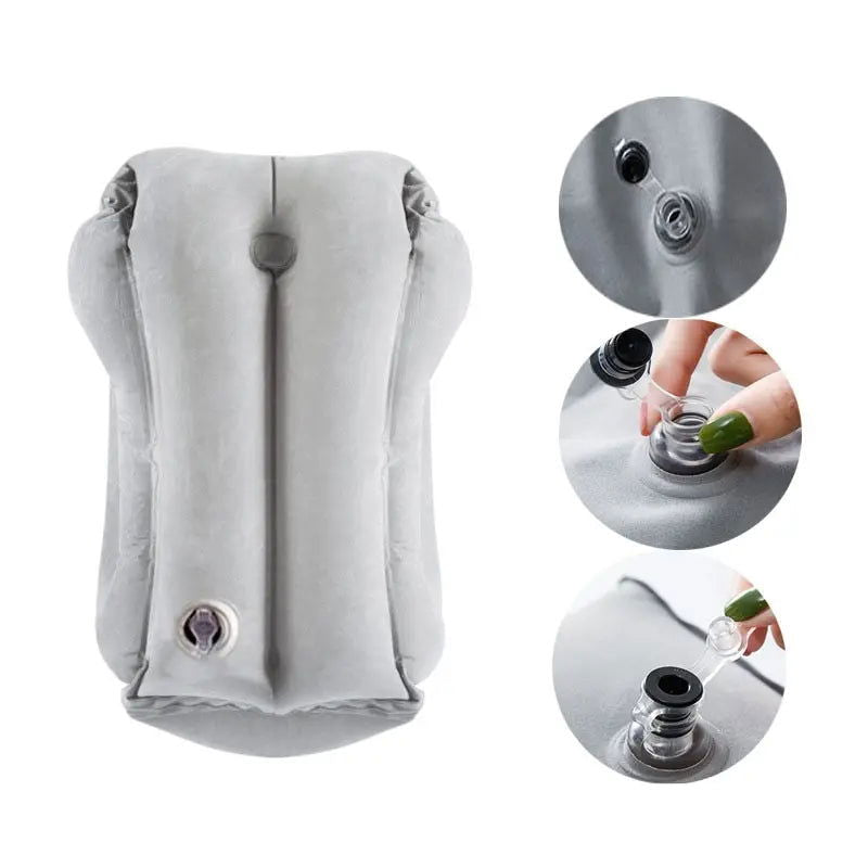 1pc Inflatable Air Cushion Travel Pillow Headrest Chin Support Cushions for Airplane Plane Office Rest Neck Nap Pillows - Slobuy