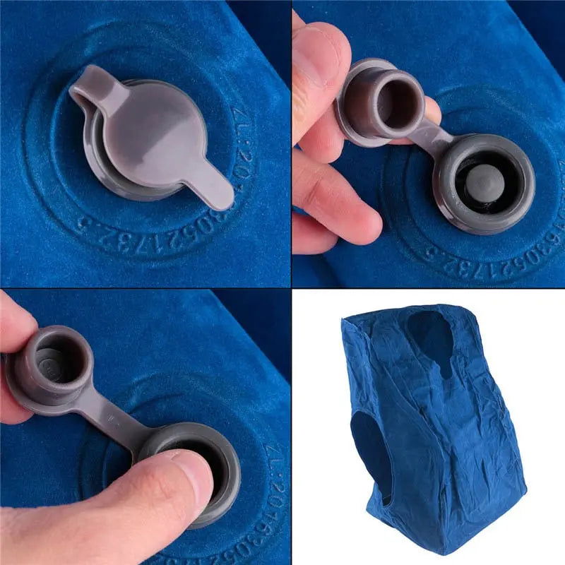 1pc Inflatable Air Cushion Travel Pillow Headrest Chin Support Cushions for Airplane Plane Office Rest Neck Nap Pillows - Slobuy