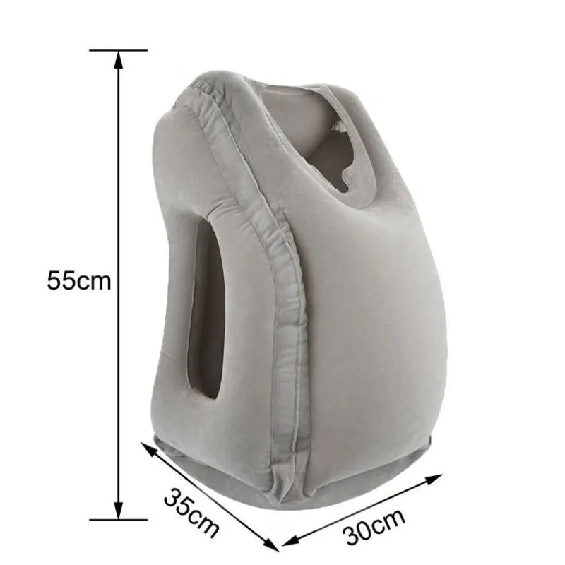 1pc Inflatable Air Cushion Travel Pillow Headrest Chin Support Cushions for Airplane Plane Office Rest Neck Nap Pillows - Slobuy