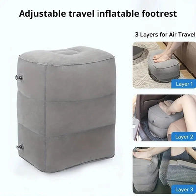 1pc Inflatable Foot Rest Pillow For Travel Portable Adjustable Three Layers Height Stool For Foot Rest Leg Cushion Pillow - Slobuy