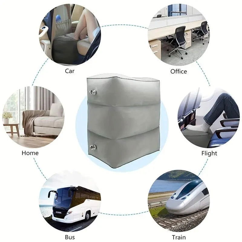 1pc Inflatable Foot Rest Pillow For Travel Portable Adjustable Three Layers Height Stool For Foot Rest Leg Cushion Pillow - Slobuy