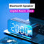 1pc LED Digital Alarm Clock with Bluetooth ,Speaker Mirror Bedroom Office Decor Table Screen Temperature FM Radio - Slobuy