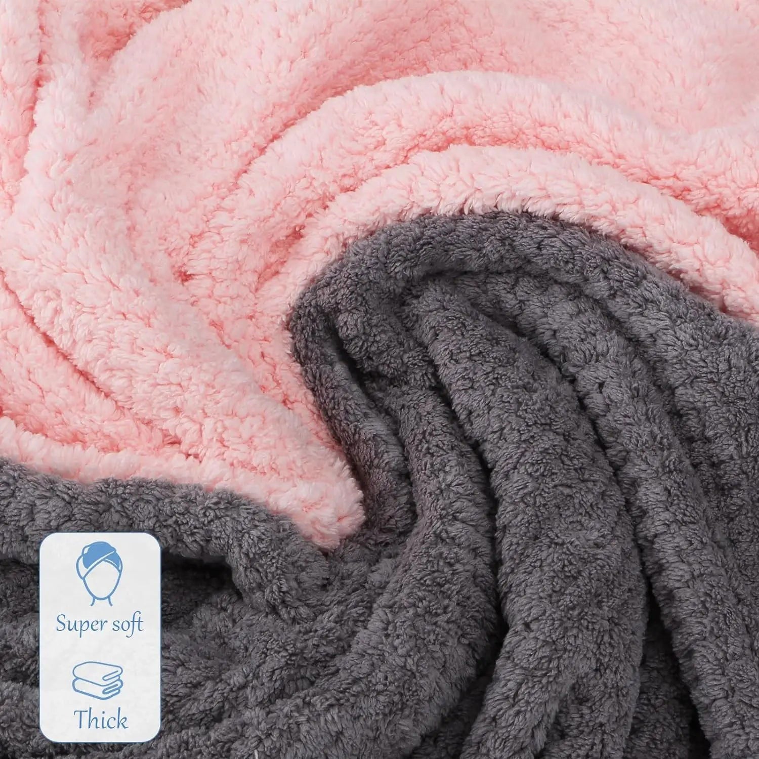1pc Large Absorbent Hair Towel, Microfiber Soft Drying Towel With Stretch For Wet Curly Hair, Long Hair, Anti-Frizz Drying Quick - Slobuy