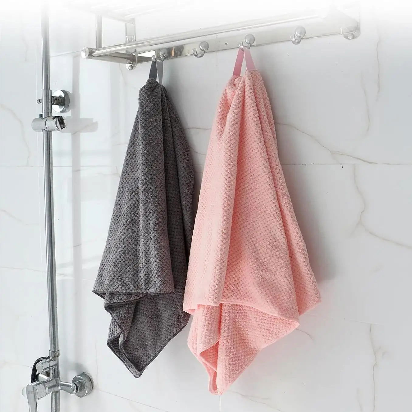 1pc Large Absorbent Hair Towel, Microfiber Soft Drying Towel With Stretch For Wet Curly Hair, Long Hair, Anti-Frizz Drying Quick - Slobuy