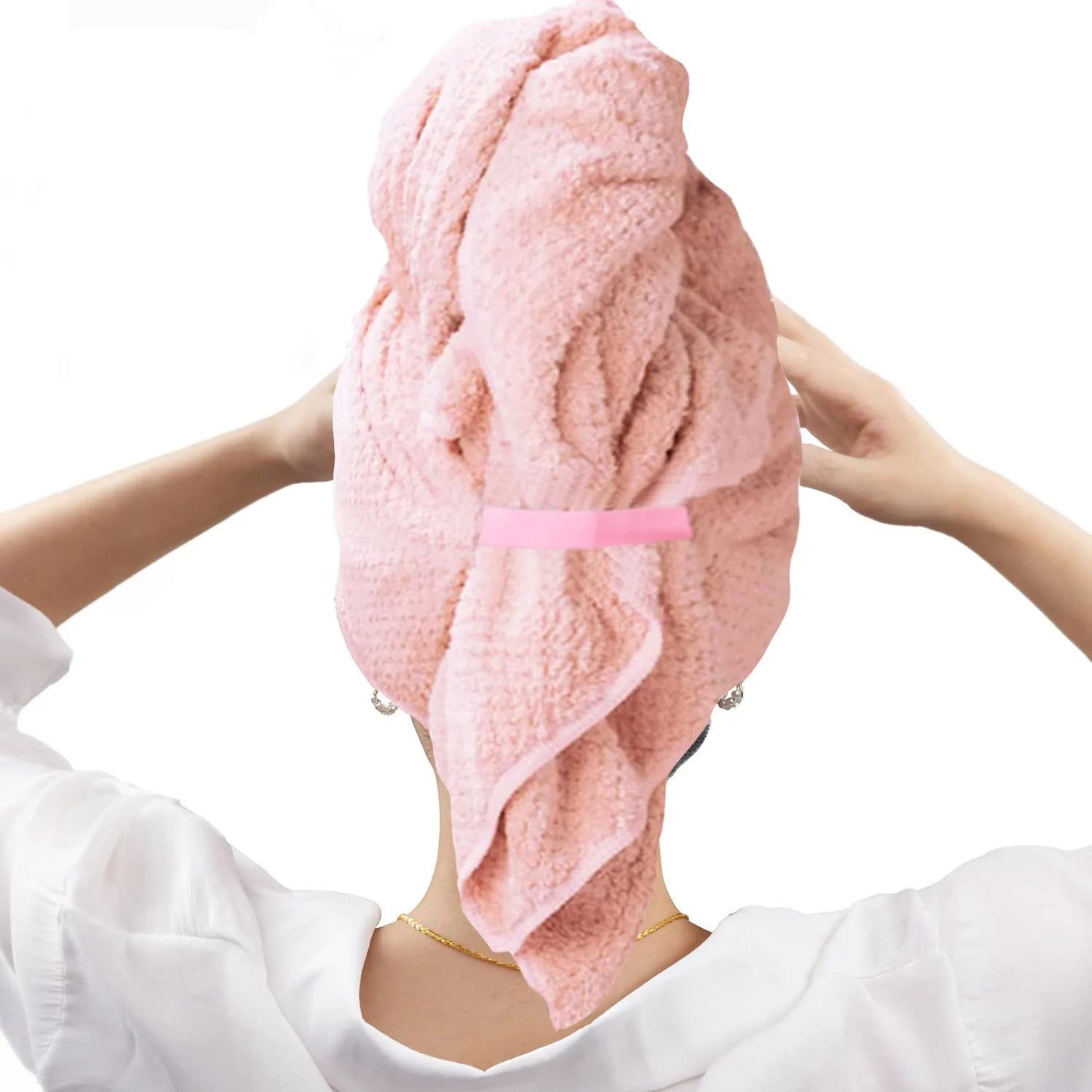 1pc Large Absorbent Hair Towel, Microfiber Soft Drying Towel With Stretch For Wet Curly Hair, Long Hair, Anti-Frizz Drying Quick - Slobuy