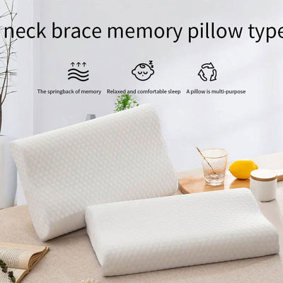 1pc Memory Foam Pillow, Knitted Fabric Polyurethane Slow Rebound Temperature Sensing Water Cube Pillow Core For Anti-snoring Nec - Slobuy