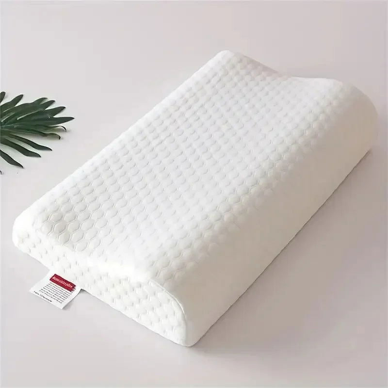 1pc Memory Foam Pillow, Knitted Fabric Polyurethane Slow Rebound Temperature Sensing Water Cube Pillow Core For Anti-snoring Nec - Slobuy