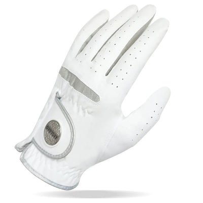 1pc Men Golf Glove Micro Soft Fabric Breathable Comfortable Fitting With Magnetic Marker Replaceable For Golfers White - Slobuy