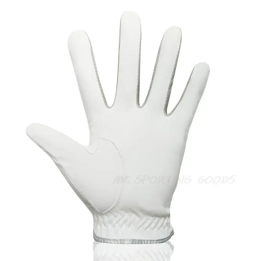 1pc Men Golf Glove Micro Soft Fabric Breathable Comfortable Fitting With Magnetic Marker Replaceable For Golfers White - Slobuy