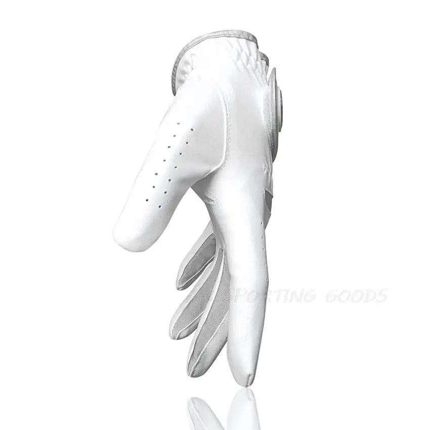 1pc Men Golf Glove Micro Soft Fabric Breathable Comfortable Fitting With Magnetic Marker Replaceable For Golfers White - Slobuy