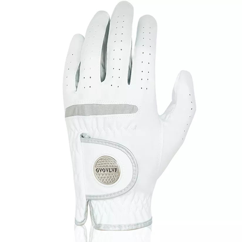 1pc Men's Golf Glove Micro Soft Fabric Breathable Golf Gloves With Magnetic  Marker Replaceable White Glove - Slobuy