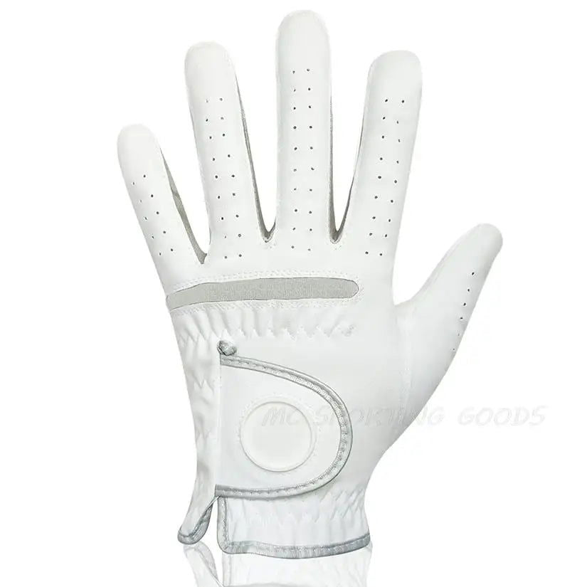 1pc Men's Golf Glove Micro Soft Fabric Breathable Golf Gloves With Magnetic  Marker Replaceable White Glove - Slobuy