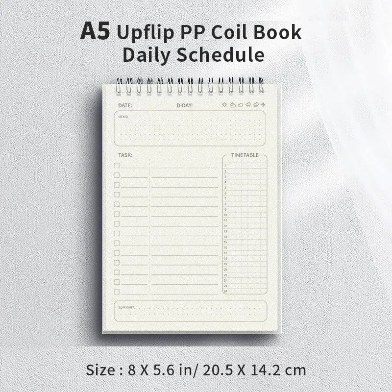 1pc Planner Agenda Spiral A5 Notebook Schedules Daily Plan To Do List Notepad 160 Pages Thick Office School Supplies Stationery - Slobuy
