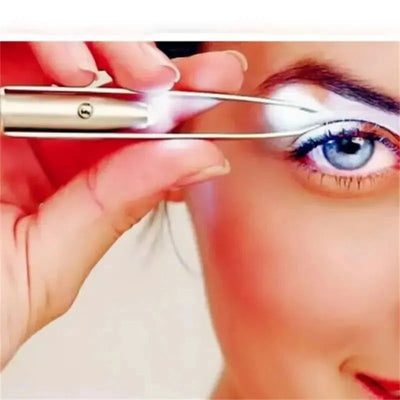 1pc Portable Stainless Steel Smart Design Eyebrow Hair Remove Tweezer With LED Light Makeup Tool - Slobuy