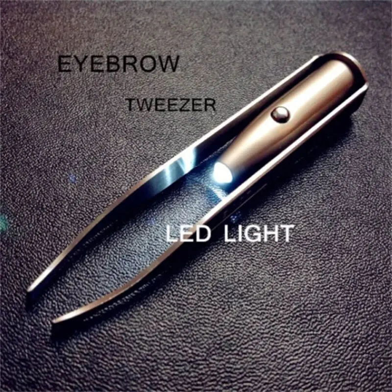 1pc Portable Stainless Steel Smart Design Eyebrow Hair Remove Tweezer With LED Light Makeup Tool - Slobuy