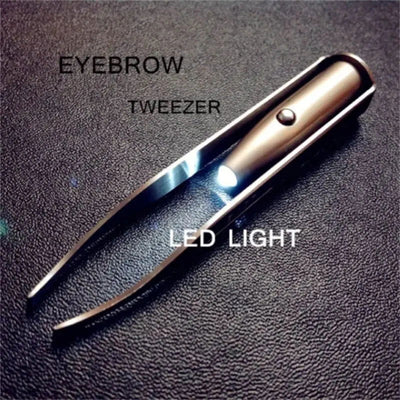 1pc Portable Stainless Steel Smart Design Eyebrow Hair Remove Tweezer With LED Light Makeup Tool - Slobuy