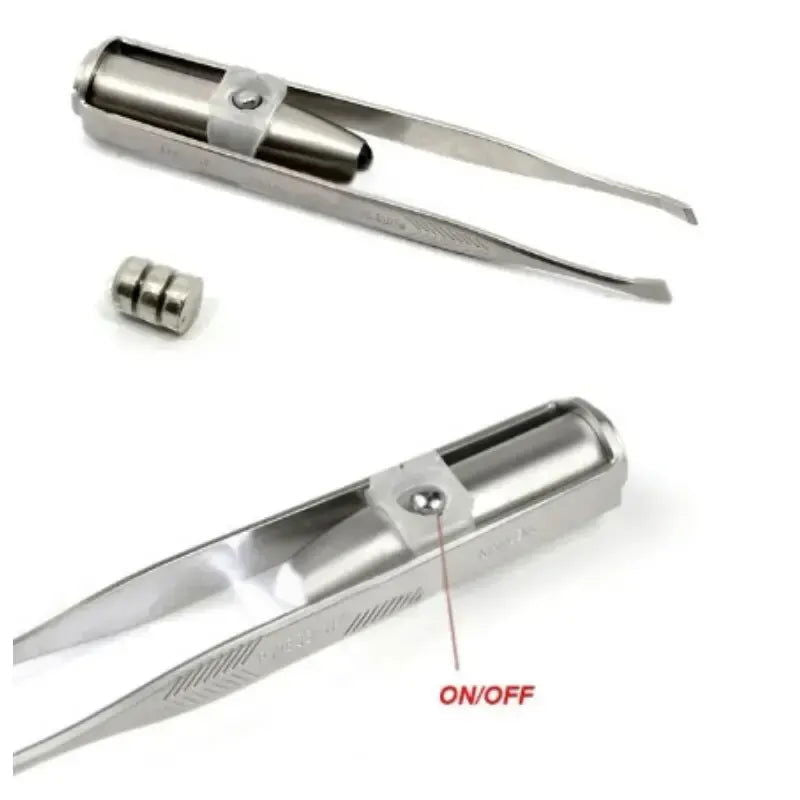 1pc Portable Stainless Steel Smart Design Eyebrow Hair Remove Tweezer With LED Light Makeup Tool - Slobuy