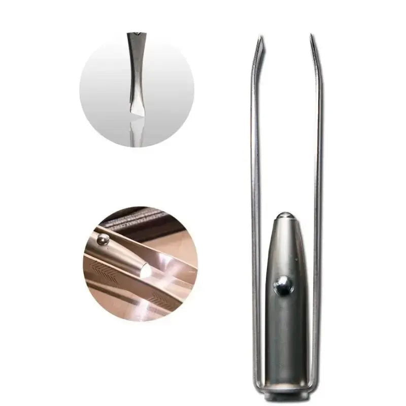 1pc Portable Stainless Steel Smart Design Eyebrow Hair Remove Tweezer With LED Light Makeup Tool - Slobuy