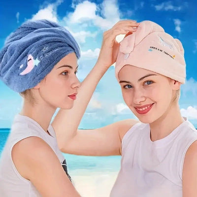 1pc Quickly Dry Hair Hat Super Absorbent Soft Bathroom Women Head Towels Girls Cute Hair Towel Hair Dry Wrap Bonnets - Slobuy