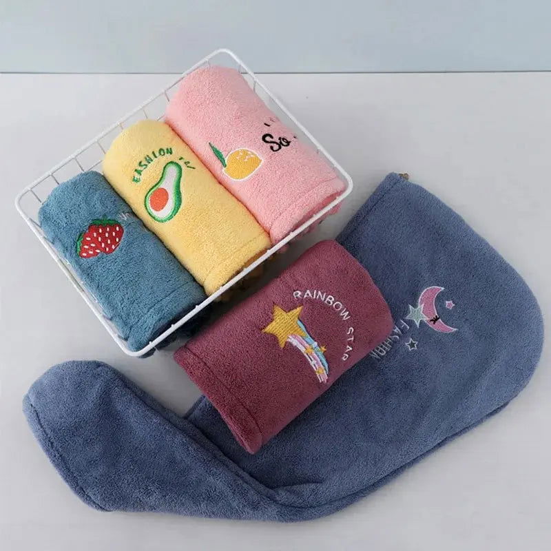 1pc Quickly Dry Hair Hat Super Absorbent Soft Bathroom Women Head Towels Girls Cute Hair Towel Hair Dry Wrap Bonnets - Slobuy
