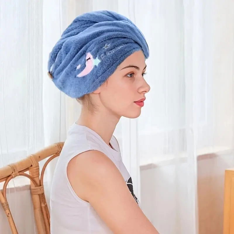 1pc Quickly Dry Hair Hat Super Absorbent Soft Bathroom Women Head Towels Girls Cute Hair Towel Hair Dry Wrap Bonnets - Slobuy