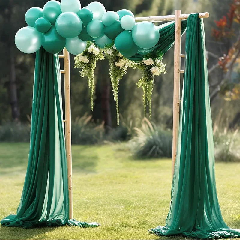 1pc White Wedding Arch Draping Fabric 75X600CM Chiffon Fabric Drape Drapery Sheer Backdrop Reception Swag Wedding Ceremony Decor - Slobuy