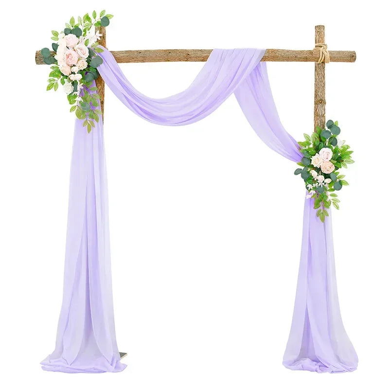 1pc White Wedding Arch Draping Fabric 75X600CM Chiffon Fabric Drape Drapery Sheer Backdrop Reception Swag Wedding Ceremony Decor - Slobuy