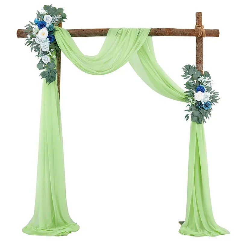 1pc White Wedding Arch Draping Fabric 75X600CM Chiffon Fabric Drape Drapery Sheer Backdrop Reception Swag Wedding Ceremony Decor - Slobuy