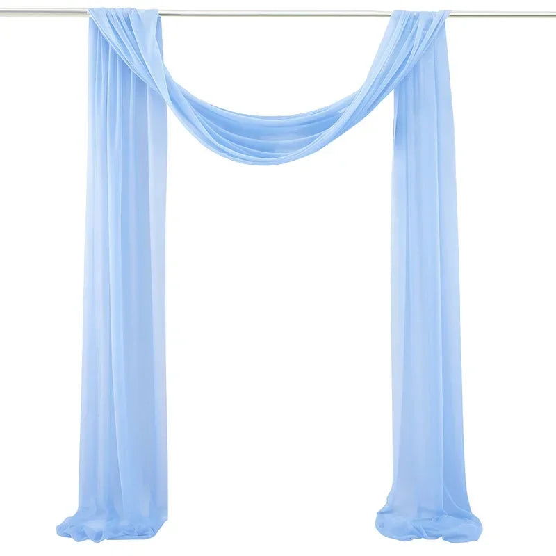 1pc White Wedding Arch Draping Fabric 75X600CM Chiffon Fabric Drape Drapery Sheer Backdrop Reception Swag Wedding Ceremony Decor - Slobuy