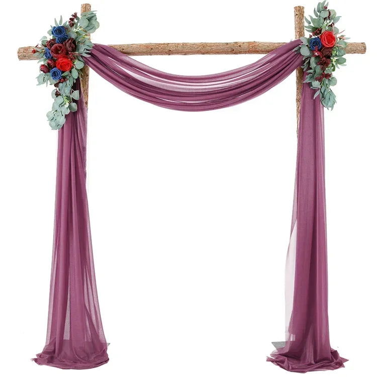 1pc White Wedding Arch Draping Fabric 75X600CM Chiffon Fabric Drape Drapery Sheer Backdrop Reception Swag Wedding Ceremony Decor - Slobuy