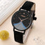 1pc Women Quartz Watch With Qpc Heart Bracelet Fashion Casual Round Pointer Quartz Watch Dainty Black Heart Bracelet Set - Slobuy