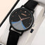 1pc Women Quartz Watch With Qpc Heart Bracelet Fashion Casual Round Pointer Quartz Watch Dainty Black Heart Bracelet Set - Slobuy