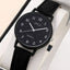 1pc Women Quartz Watch With Qpc Heart Bracelet Fashion Casual Round Pointer Quartz Watch Dainty Black Heart Bracelet Set - Slobuy