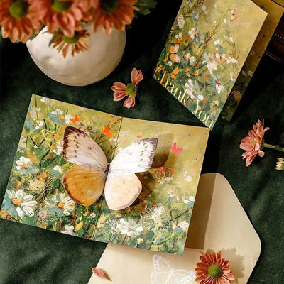 1pcs 3D Butterfly Card Pop-Up Greeting Cards Marry Christmas Greeting Card  Kids Gift Memorial Day Greeting Cards Birthday Card - Slobuy