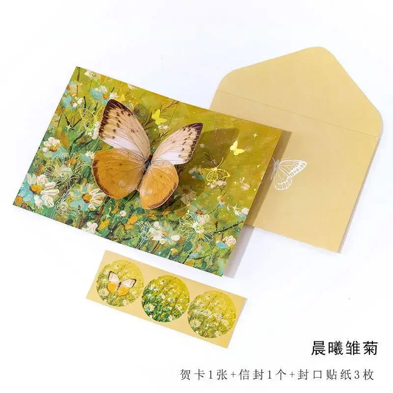1pcs 3D Butterfly Card Pop-Up Greeting Cards Marry Christmas Greeting Card  Kids Gift Memorial Day Greeting Cards Birthday Card - Slobuy