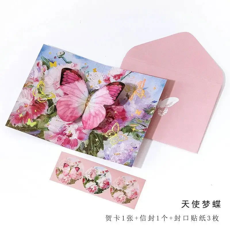 1pcs 3D Butterfly Card Pop-Up Greeting Cards Marry Christmas Greeting Card  Kids Gift Memorial Day Greeting Cards Birthday Card - Slobuy